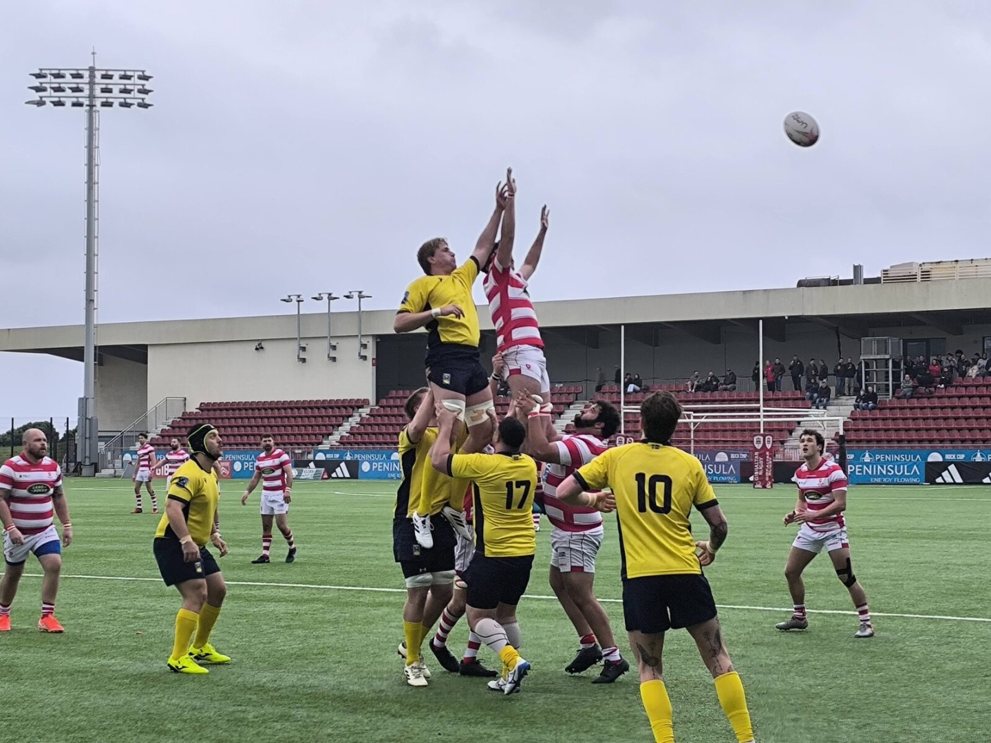Gibraltar Rugby players contesting a lineout